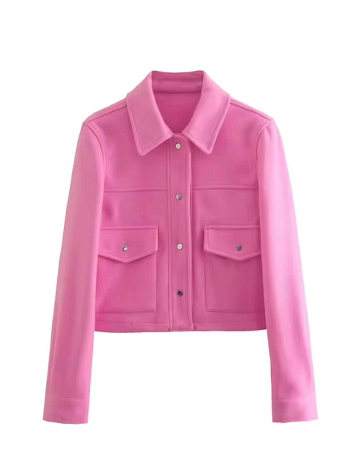 Chic Women's Jacket With Buttons and Front Pockets