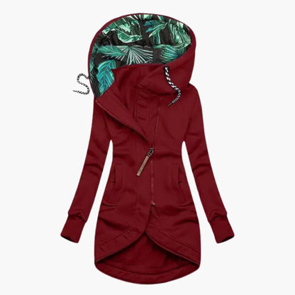 Hoodie Tropical Leaf Pattern Women