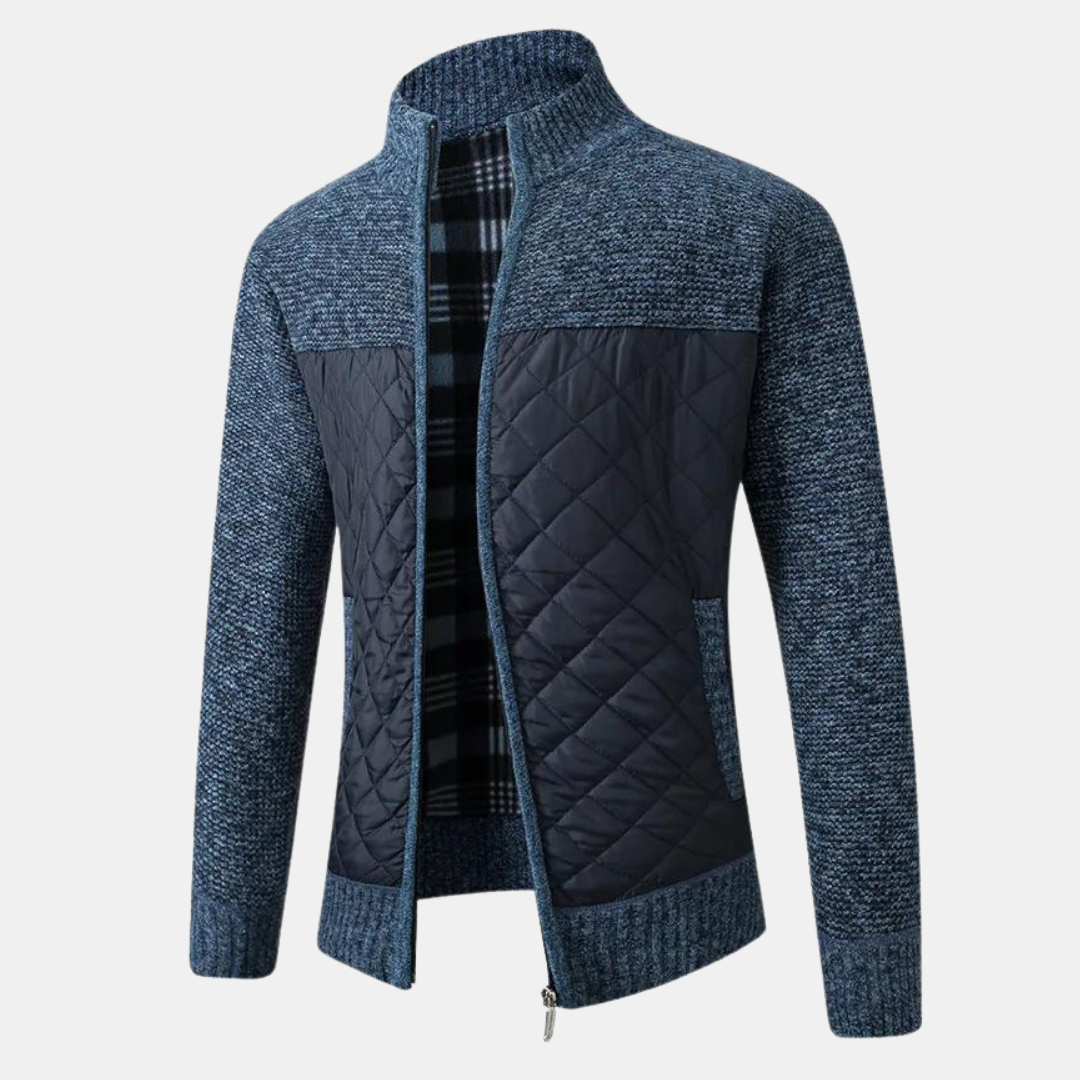 Men's Cardigan Stand-up Collar Elegance