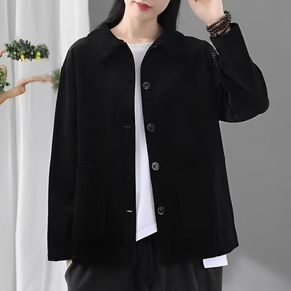 Practical Women's Casual Jacket with Pockets