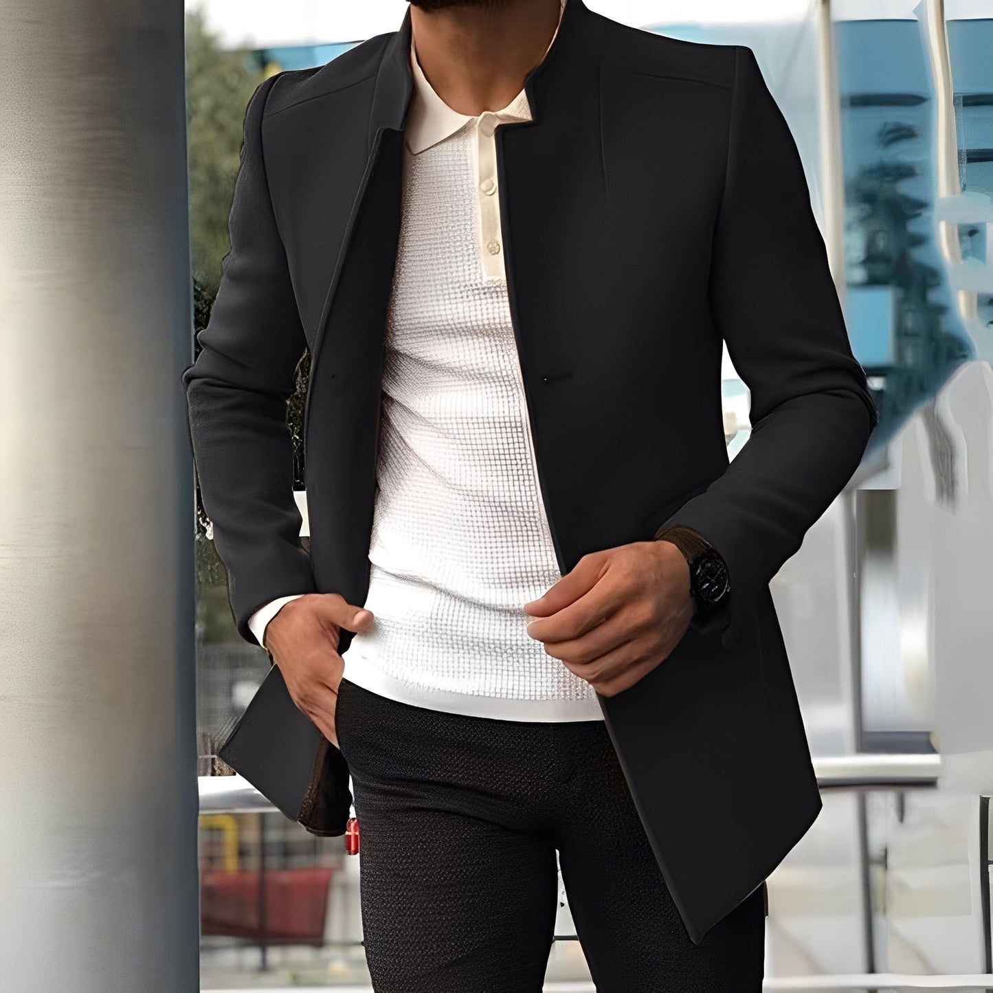 Elegant Men's Jacket Slim Fit Design