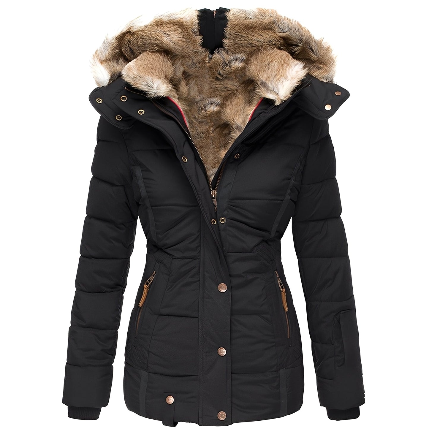 Elegant Women's Jackets | Slim Winter Jacket with Fur Collar