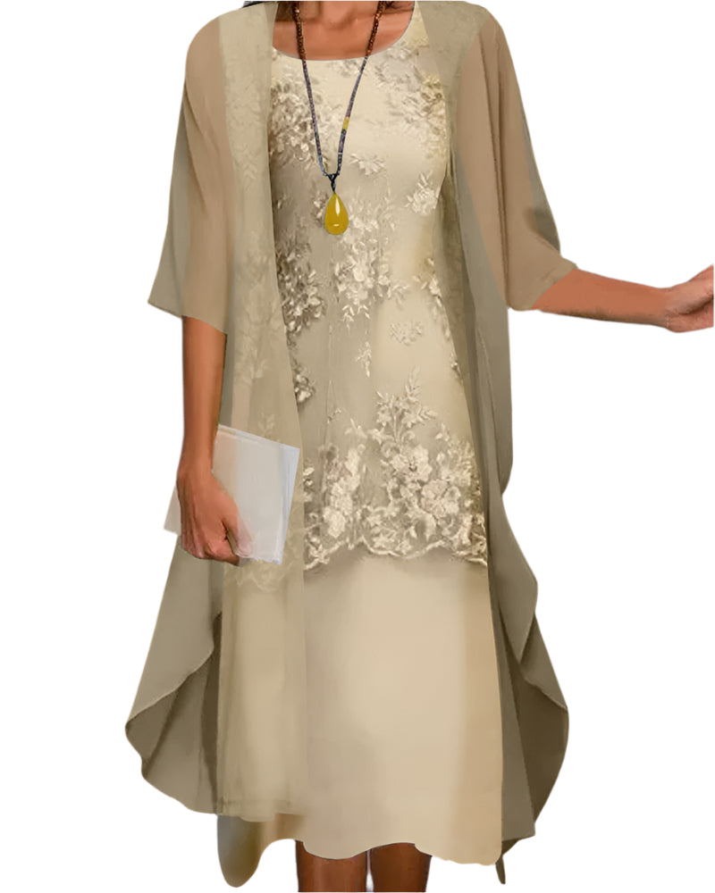 Elegant Women's Evening Dress Floral Pattern