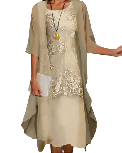 Elegant Women's Evening Dress Floral Pattern