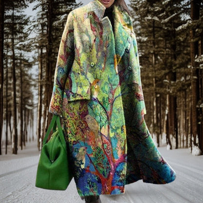 Long Graphic Print Dress for Women for Fall Winter