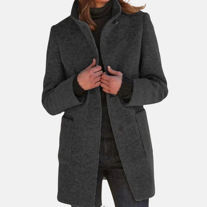 Women's Jacket Vintage Tweed Elegant Turtleneck