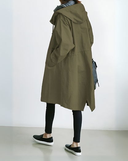 Elegant Women's Hooded Trench Coat