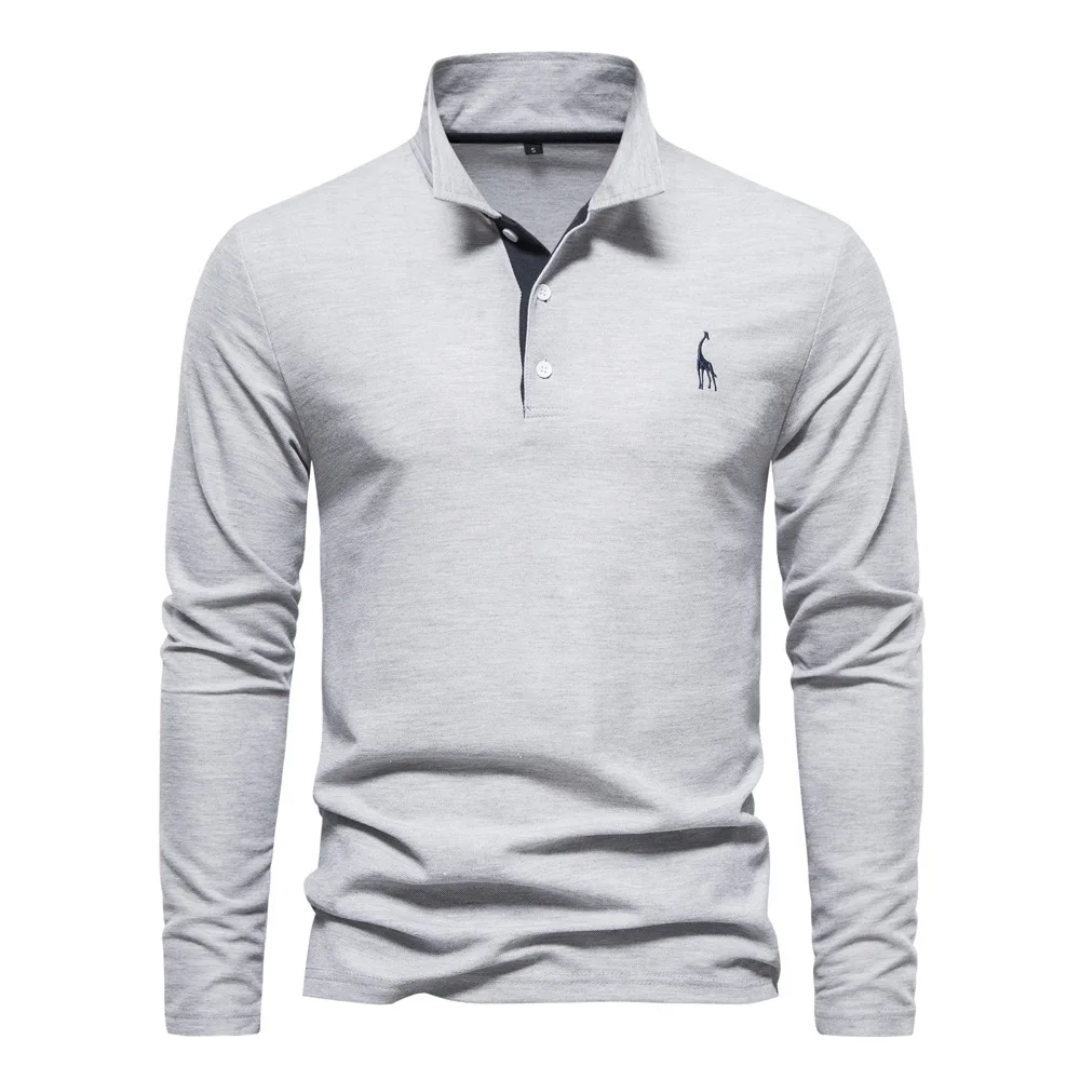 Men's Long-Sleeved Polo Shirt Classic Elegant