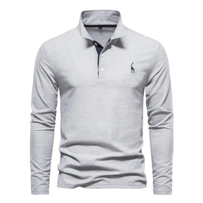 Men's Long-Sleeved Polo Shirt Classic Elegant
