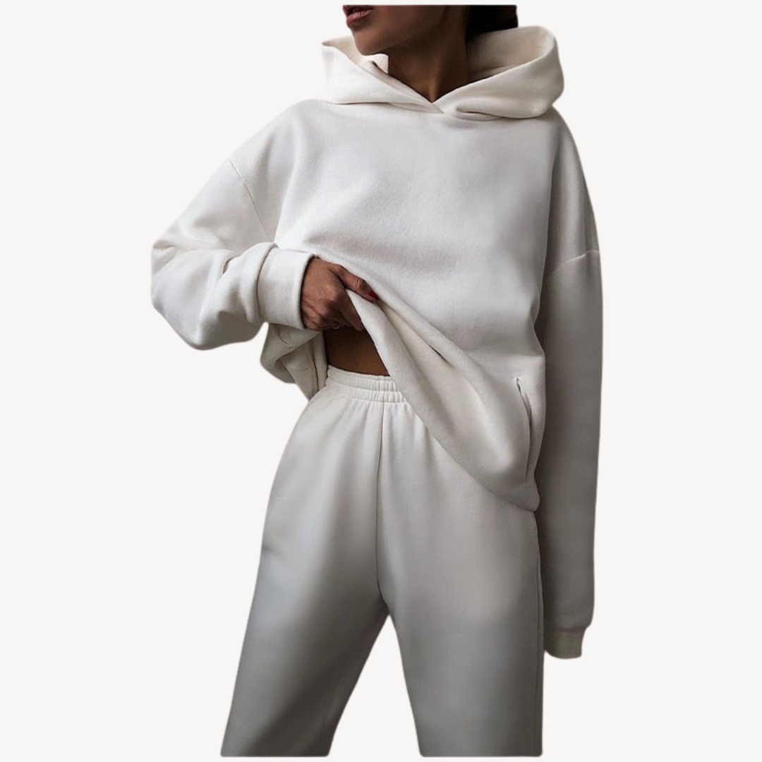 Women's Black Hoodie Tracksuit Sporty
