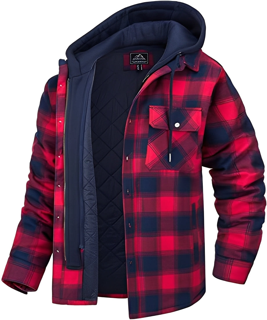 Stylish Men's Jacket - Casual Checked Thick
