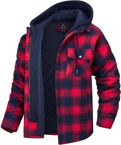 Stylish Men's Jacket - Casual Checked Thick