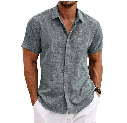 Men's Cotton Linen Modern Slim Fit Shirt