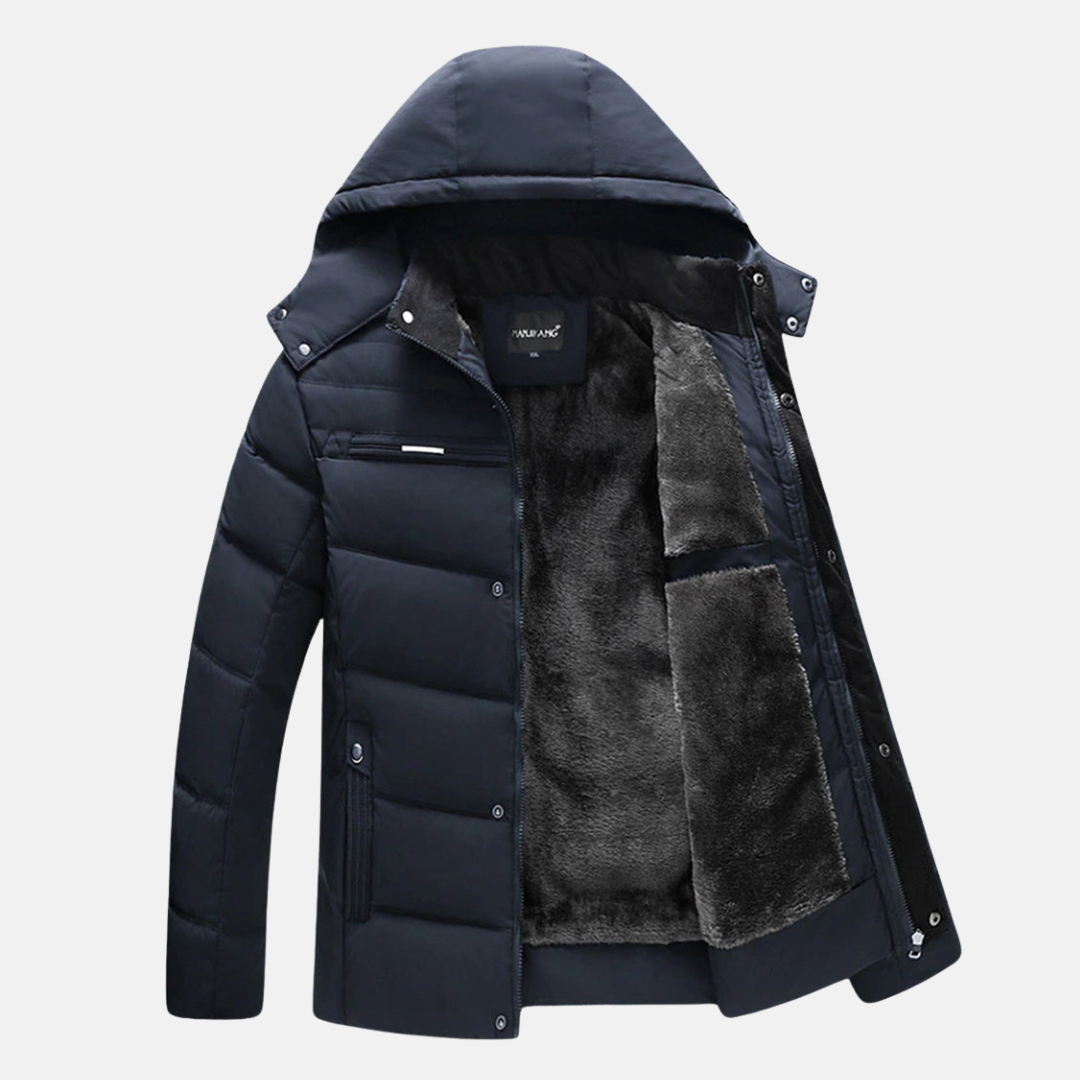 Fleece Puffer Jacket Hood Comfortable Oversized