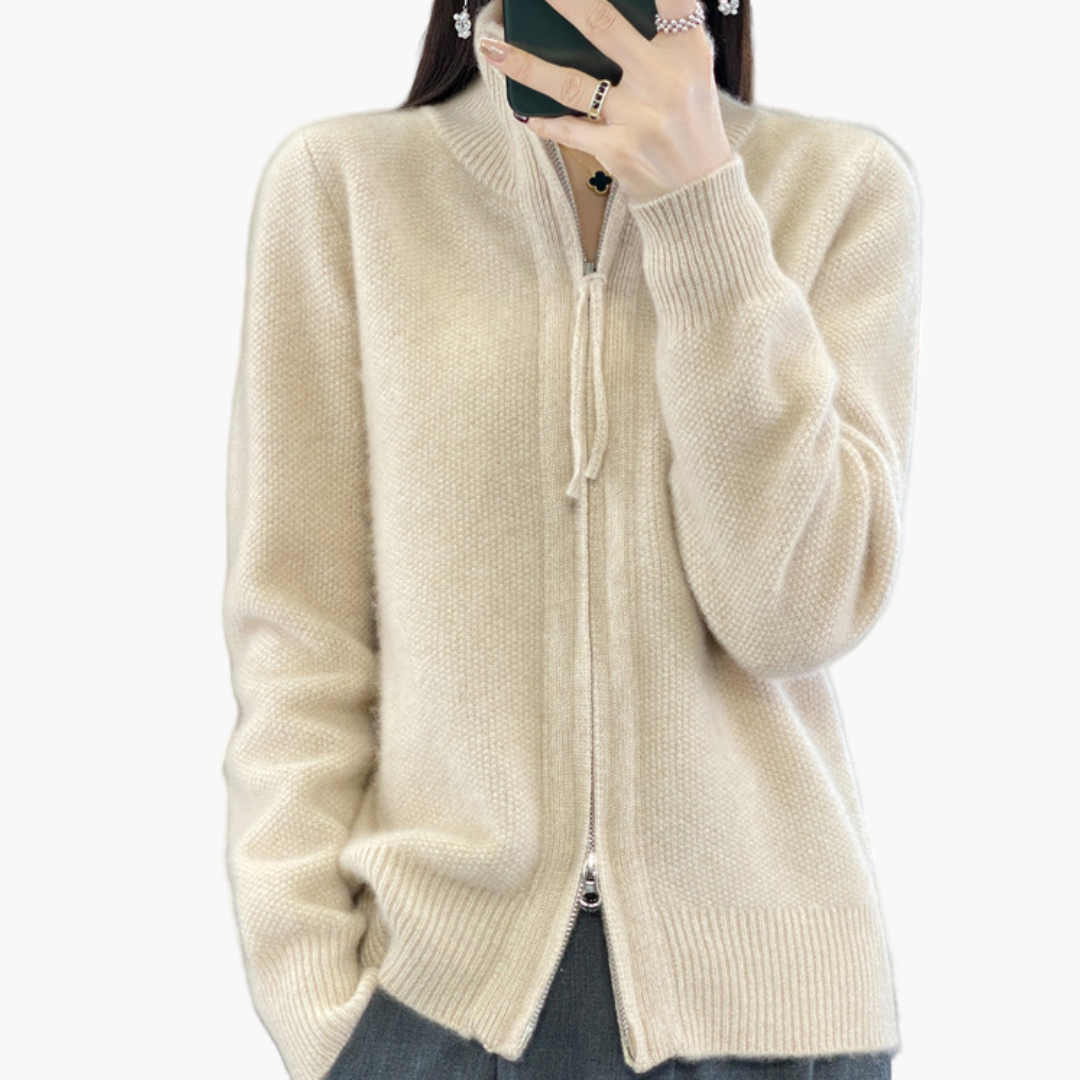 Moderne Strickjacke Reißverschluss Elegant