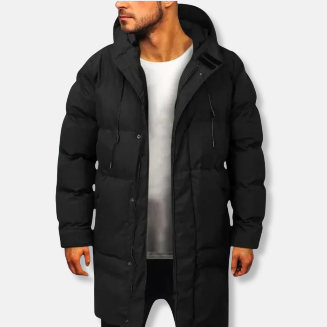 Warm Winter Dress | Quilted Hooded Knee-Length Jacket