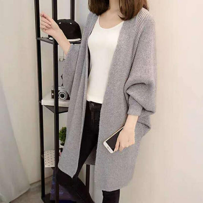Long Cardigan Soft Knit Loose Fit Pockets