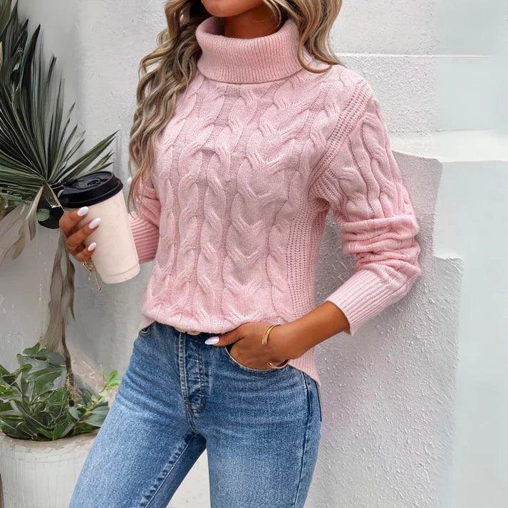 Soft Women's Sweater Twisted Knit Look