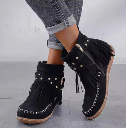 Stylish Suede Fringe Boots
