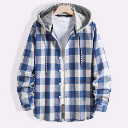 Casual Men's Plaid Hooded Jacket