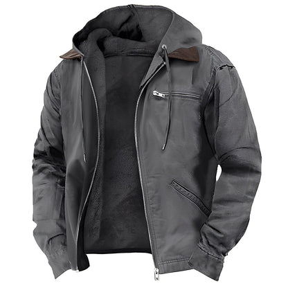 Practical Leisure Jacket Men Hooded Sporty