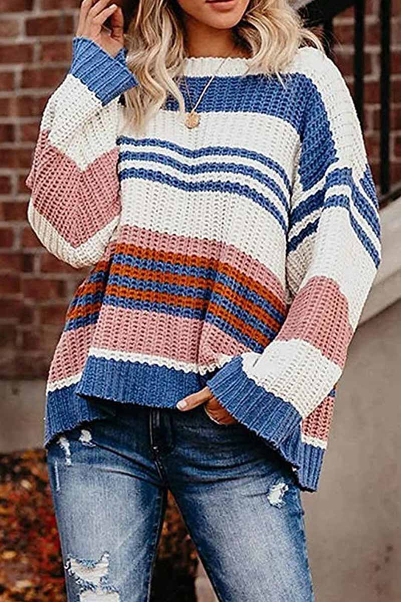 Women's Knitted Jumper Winter Warm Striped