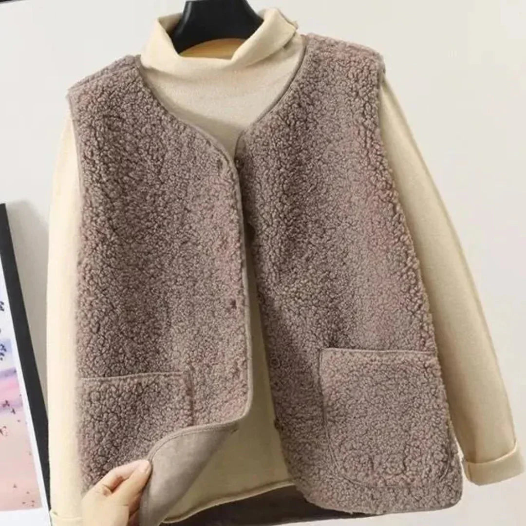 Sleeveless Warm Button-Down Dress for Women