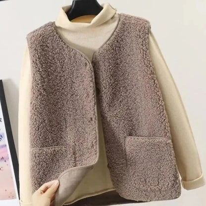 Sleeveless Warm Button-Down Dress for Women