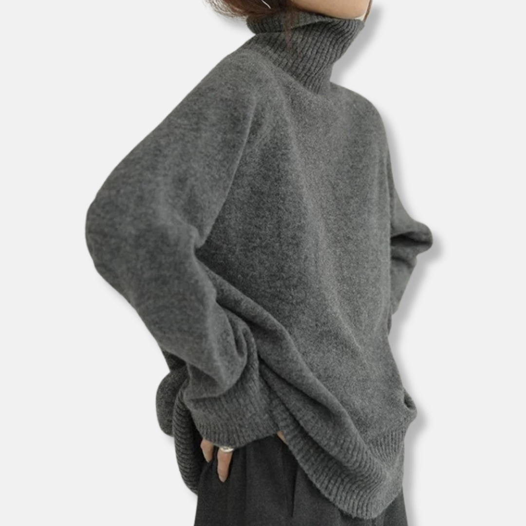Warm Women's Dress Hollow Collar Wool Blend Loose Fit