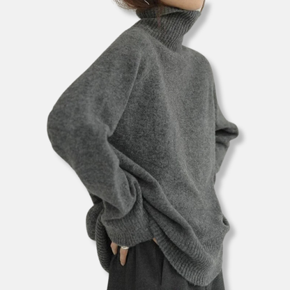 Warm Women's Dress Hollow Collar Wool Blend Loose Fit