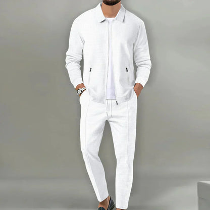 Men's Casual Tracksuit Beige - Stylish 2-Piece Set