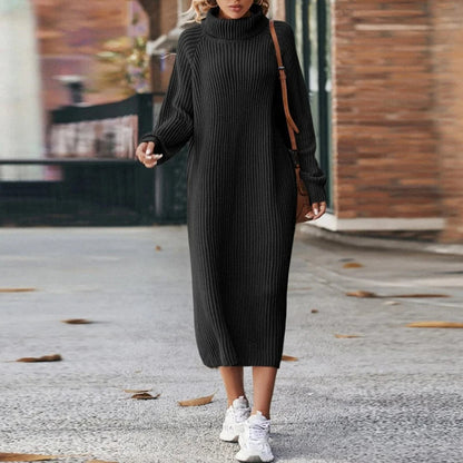 Women's Maxi Dress Sweater Comfortable With Collar