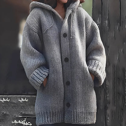 Women's Hooded Cardigan Cozy With Pockets
