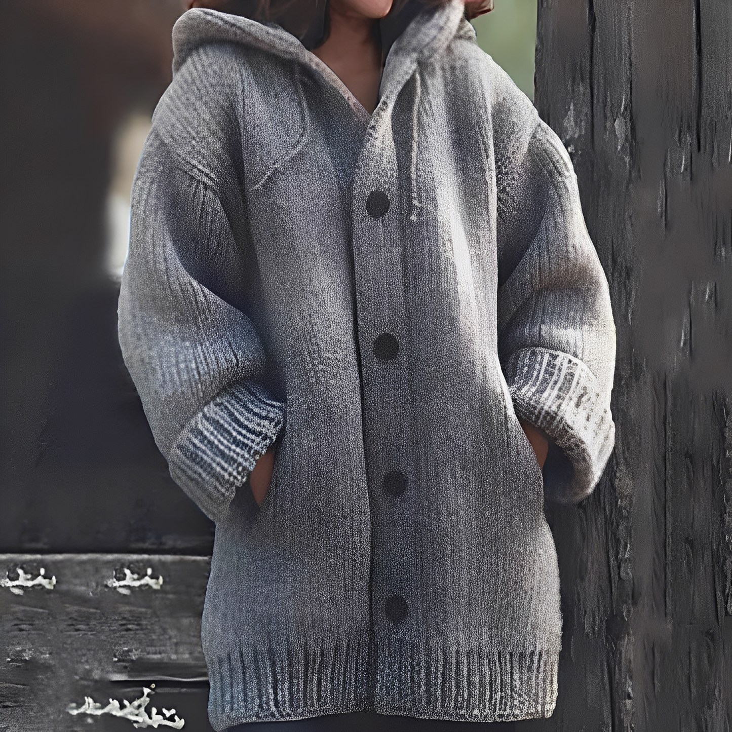 Women's Scarf Cardigan Hood Comfortable