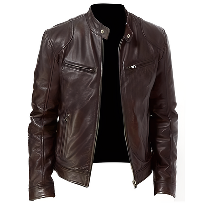 Stylish Leather Jacket Men's Casual Model