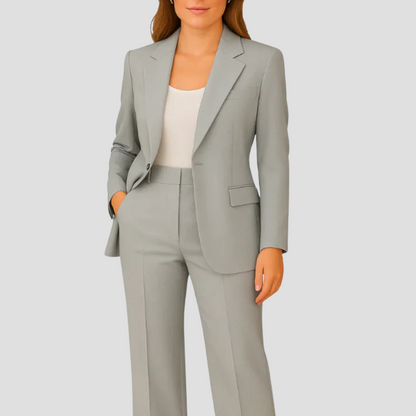 Women's Business Suit Set Long Blazer Trousers