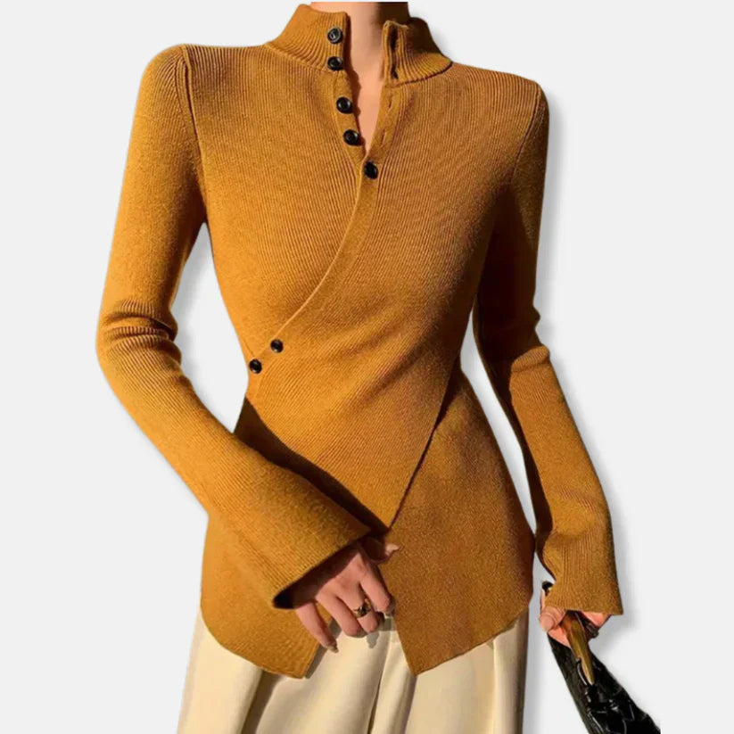 Women's Slim Fit High-Neck Knitted Sweater