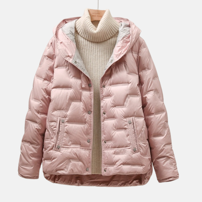 Winter Jacket Puffer Quilted Detachable Hood