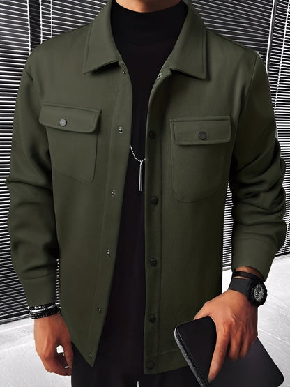 Men's Plaid Comfortable Jacket with Pockets