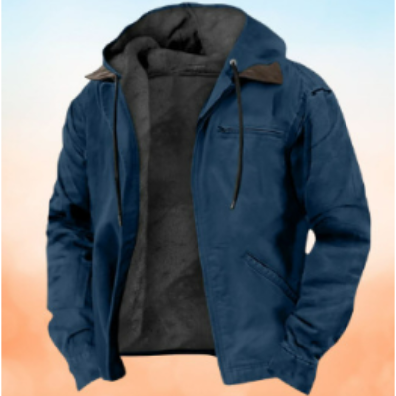 Men's Quilted Jacket Hood Plus Size