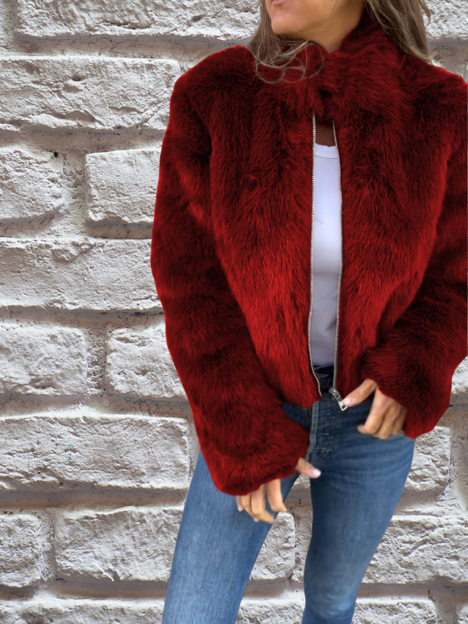 Elegante Damen-Felljacke Luxus-Qualität