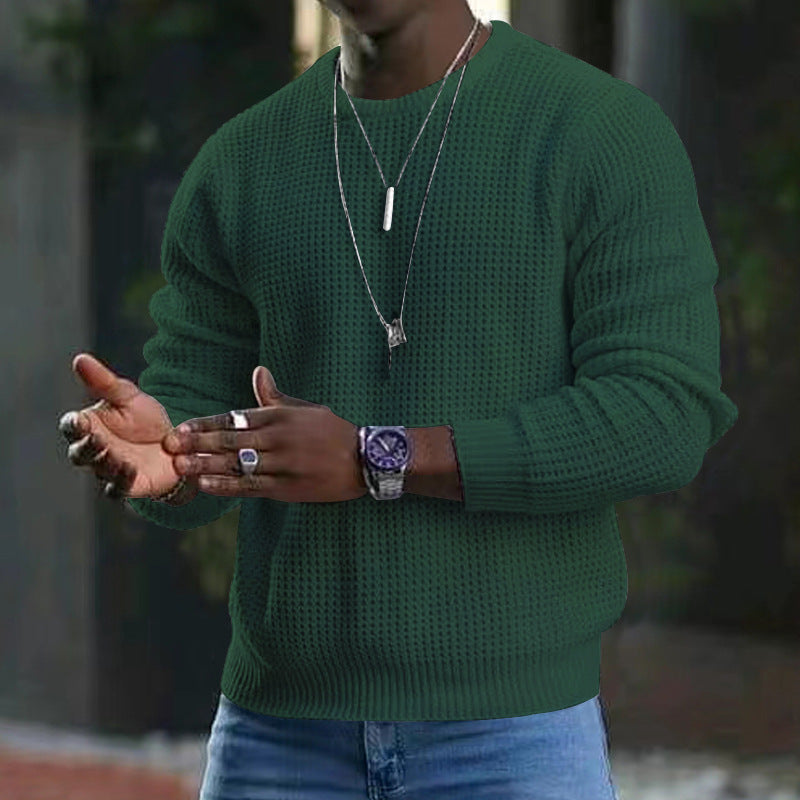 Men's Long-Sleeved Round Neck Jumper with Large Design