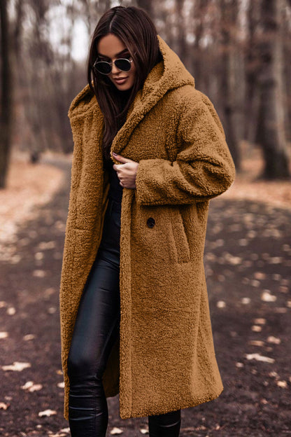 Elegant Women's Long Plush Coat