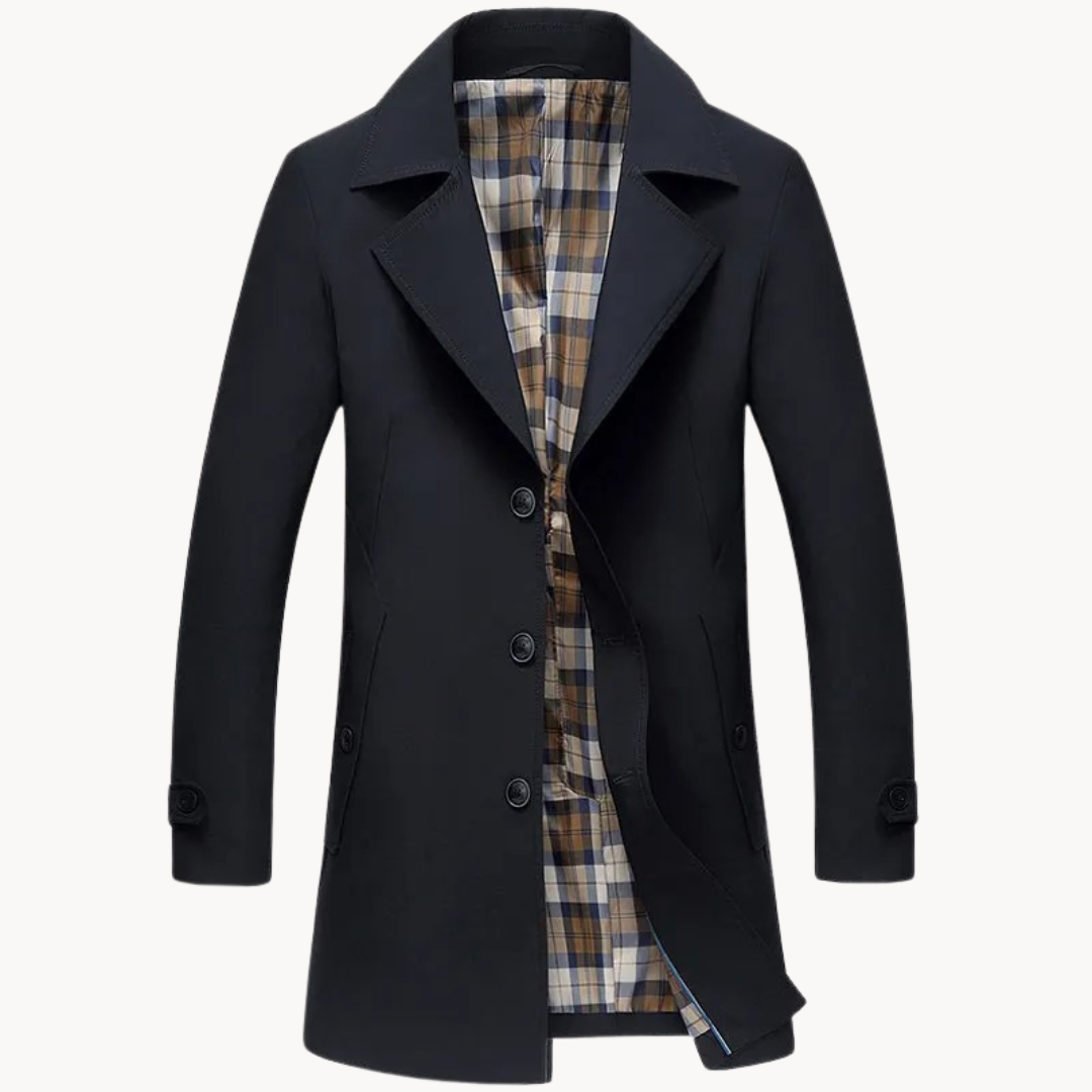 Men's Trench Coat Durable Waterproof Modern Design