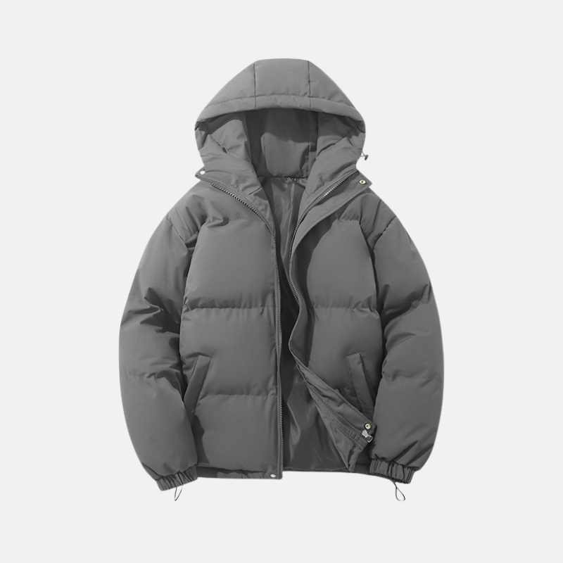Women's Puffer Coat Relaxed Hip-Length Padded Hood
