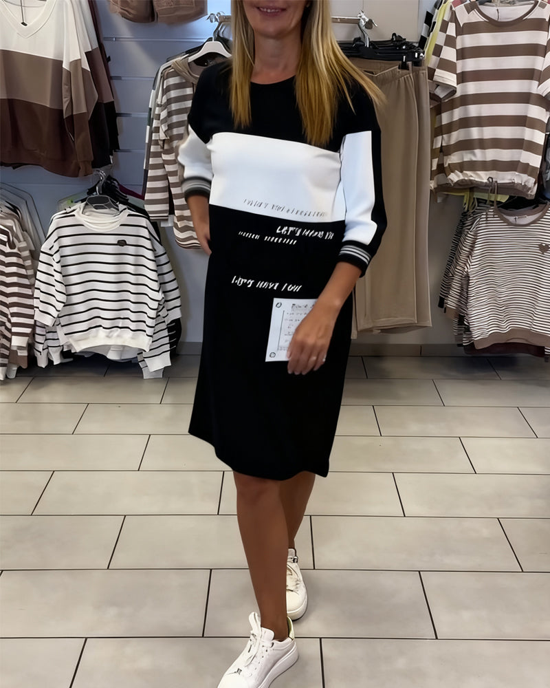 Fashionable dresses with contrasting stripes