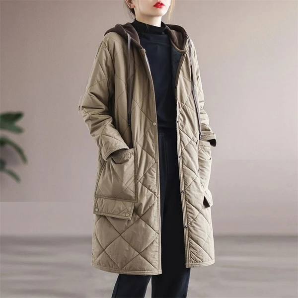 Long Women's Coat Elegant Padded Winter