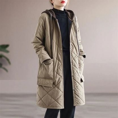 Long Women's Coat Elegant Padded Winter