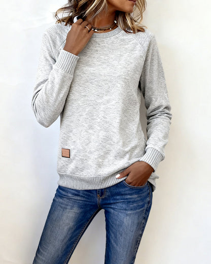 Bequemes Sweatshirt Rundhals Casual - IdealeKleiden