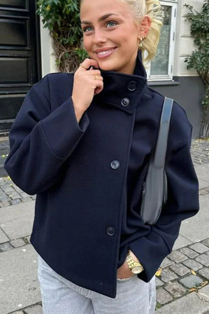 Wool coat Elegant design Lapel collar
